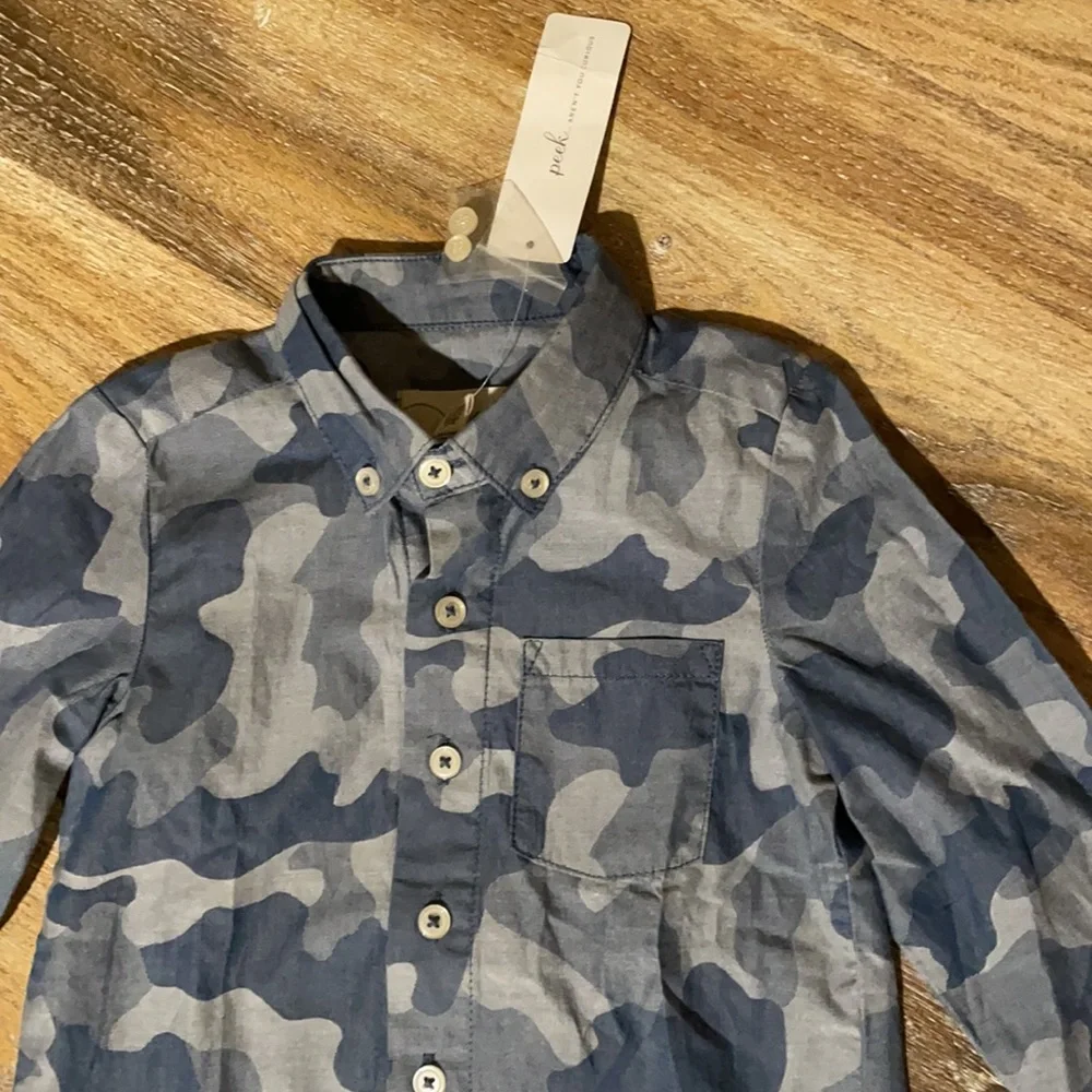 Peek Camo Button Front Shirt NWT - Picture 2 of 8